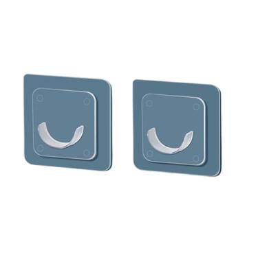 Imagem de Suporte de varão de cortina forte ganchos para parede adesivo de banheiro haste de chuveiro retentor de tensão sem vara de perfuração para armário, 2 peças 6 x 6 cm