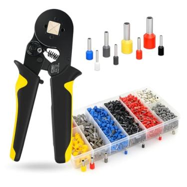 Imagem de Kit Alicate de Crimpar com 1200 Terminais Ilhos Tubular