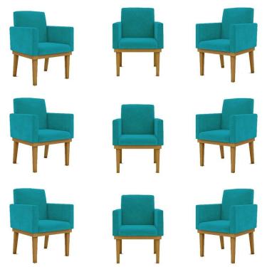 Imagem de Kit 09 Poltronas Decorativa Reforçada Balaqui Decor Cor:azul Turquesa
