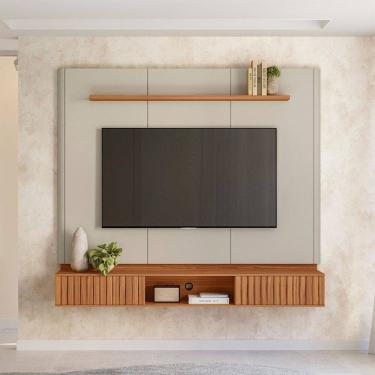 Imagem de Painel para TV Até 70 Polegadas Amarante 2 Portas Canela/Off White Fosco - Linea Brasil