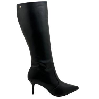 Imagem de Bota Feminina Cano Alto Sofisticada Salto Alto Elegante Via Uno, 37, P