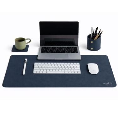 Imagem de Kit Mousepad Deskpad Médio 70x30cm Premium em material ecológico + Por