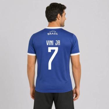 Imagem de Camisa Brasil Canarinho Azul 7 Vini Jr - Balboa, P