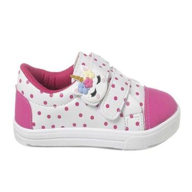 Imagem de Tenis Infantil Sem Cadarço Feminino Kis Crianças Meninas, Branco unicó