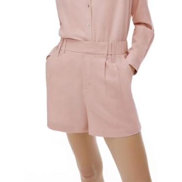 Imagem de Shorts Alfaiataria Hering K4TH Feminino Com Bolsos Linho T. 38/46, 40,
