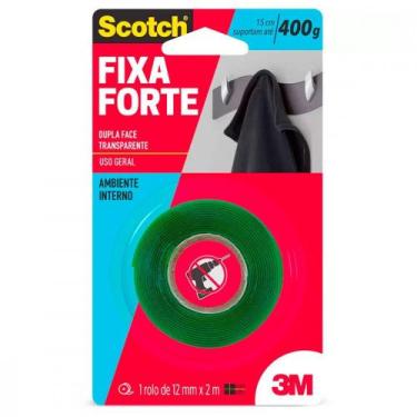 Imagem de Fita Dupla Face 3M Fixa Forte Transparente 12Mm X 2M - 400G