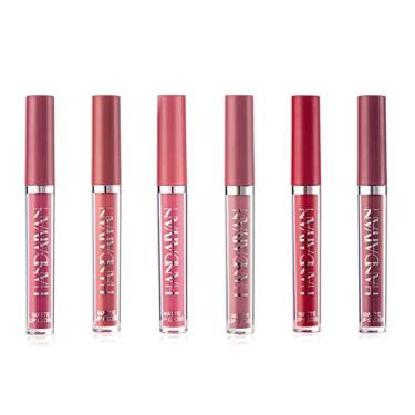 Imagem de Homesen 6 Cores 2,5 ml kit de Brilho Labial Matte Hidratante de Longa Duração à Prova D'Água Antiaderente Copo Batom Líquido Tinta para Lábios