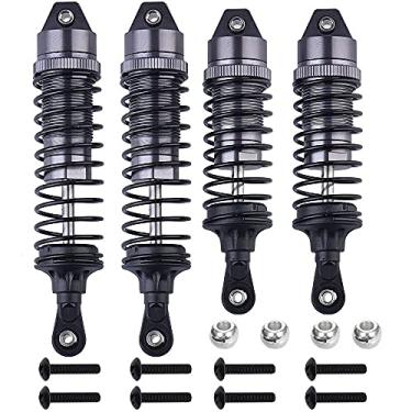 Imagem de GLOBACT 4PCS Aluminum Front & Rear RC Shocks for 1/10 RC Truck Traxxas Slash 2WD/4x4 Shocks Rustler 4X4 Stampede 4X4 Hoss 4X4 Upgrade Parts RC Car Replace 5862 (Titanium Color)