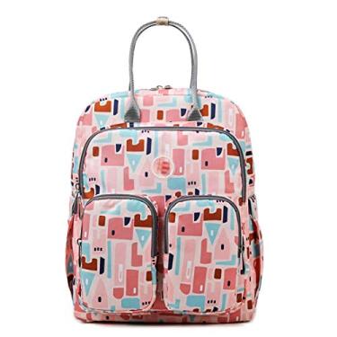 Imagem de Mochila multifuncional para troca de bebê com 2 alças de carrinho de criança Separação úmida e seca Mochila multifuncional à prova d'água mochila de viagem mochila de viagem 32 * 11 * 37 cm Alta capacidade