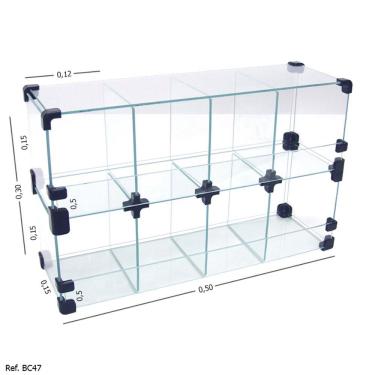 Imagem de Baleiro Expositor Modulado em Vidro - 0,50 x 0,30 x 0,15