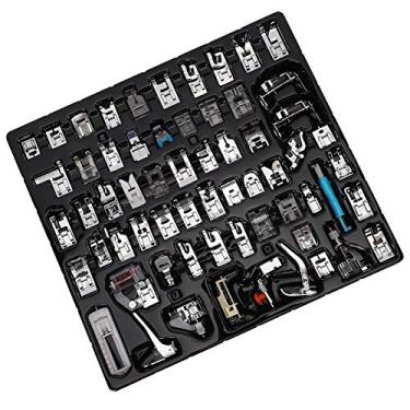 Imagem de Conjunto de Acessórios para Máquina de Costura, 62 Peças, Combinação Doméstica, Calcadores, Acessórios para Bainha, Pés