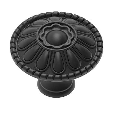 Imagem de Puxadores de armário de cozinha, puxadores de gaveta redondos para móveis modernos, estampa floral vitoriana, Puxador, 9, Black