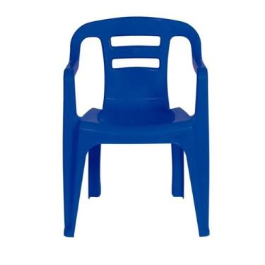 Imagem de Poltrona Cadeira Plástica Com Apoio De Braço Empilhável Mor