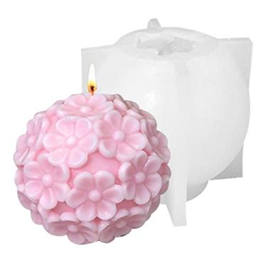 Imagem de Molde de sabonete para vela de bola de crisântemo margarida flor molde de silicone para fondant, chocolate, doces, bomba de banho, resina epóxi, gesso, argila de polímero