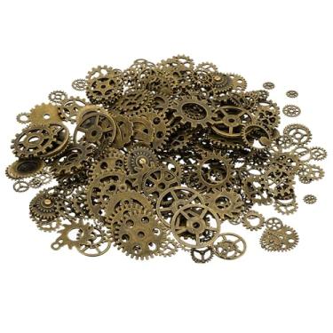 Imagem de PATIKIL Gears Charm, pingente de engrenagens de roda de metal de 200 gramas para colar, brinco, pulseira, fabricação de joias e artesanato DIY, bronze, falso