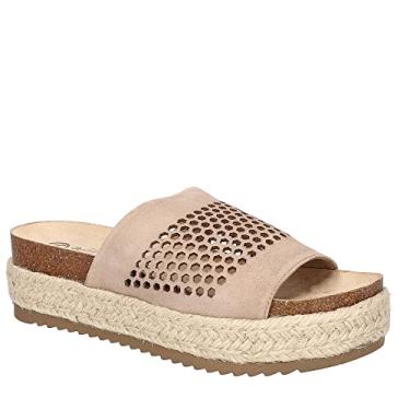Imagem de Bella Vita Sandália feminina Beverly Slide, Couro de camurça amêndoa, 9 Wide