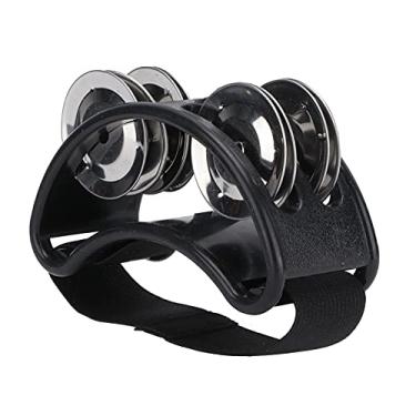 Imagem de Pandeiro de pé, Acessórios de Instrumento Musical de Jingle Bell de Metal, Sinos Leves, para Tocar Tambor de Guitarra (BLACK)