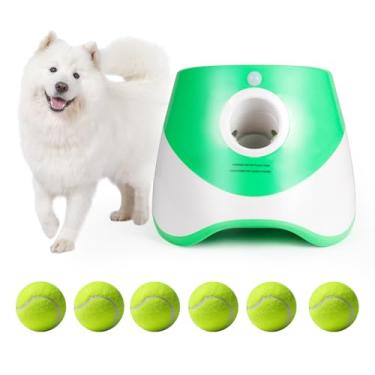 Imagem de Giaceaw Lançador Automático de Bolas para Cães com 6 Bolas de Tênis, Três Distâncias Ajustáveis, Ideal para Cães Pequenos e Médios (Verde)