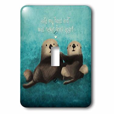 Imagem de 3dRose lsp_281739_1 Duas lontras marinhas de mãos dadas no oceano