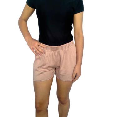 Imagem de Short Feminino Curto Soltinho Elástico Liso Canelado Pp ao Plus Size -