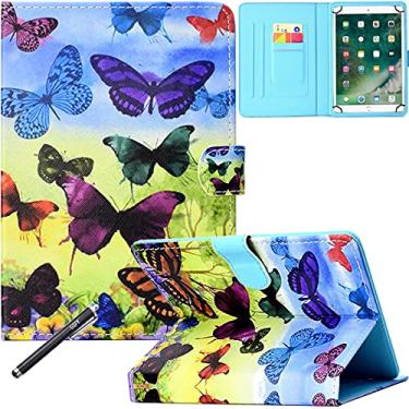 Imagem de Capa universal para tablet de 6,5 a 7,5 polegadas, capa fólio de couro PU NewShine para Samsung Galaxy Tab 7.0, Amazon Kindle Fire 7 (2015/2017) e todos os modelos de tablet de 6,5 a 7,5 polegadas -