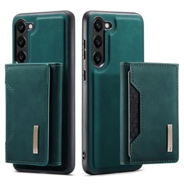 Imagem de HJZSZX Capa de couro magnética tipo carteira para celular Samsung S23 (para Samsung S23/verde)