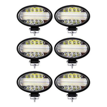 Imagem de Kit 6 Farol Milha Auxiliar 48led 144w 9v36v Oval Offroad - Briwax