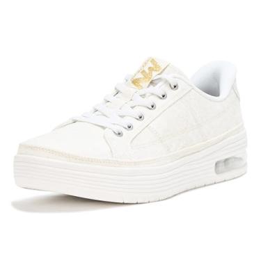 Imagem de Skechers Tênis feminino Sup-air-Gleem Hands Free Slip-ins, Branco/Ouro, 39