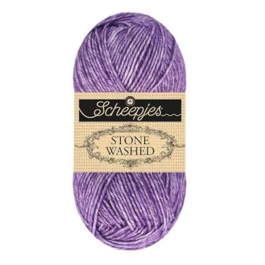 Imagem de Scheepjes Fios - Fio lavado com pedra 2025, mistura de algodão Superwash, 50 g / 1,75 oz (840 - Rich Charoite)