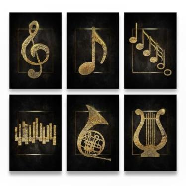 Imagem de Genérico, Quadros Musica Notas Piano Escola Quarto Violão Som Arte