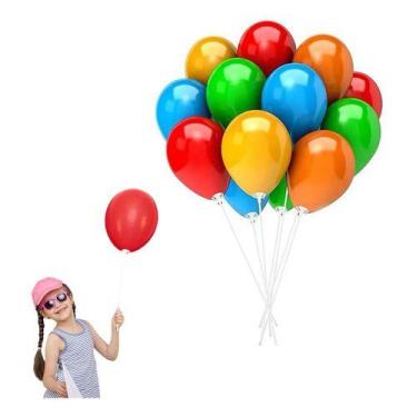 Imagem de Suporte Balão Bexiga Vareta Pega Balão - 40 Cm - 10 Unidades - Bruartt