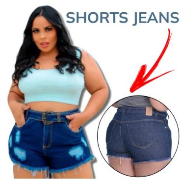 Imagem de Bermuda Jeans Feminina Shorts Curto Elegante Confortável Tendência 202