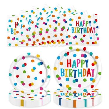 Imagem de Conjunto de talheres de festa HFBOBP Feliz Aniversário 60 unidades