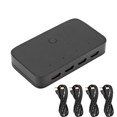 Imagem de Suckoo Interruptor HDMI KVM de substituição, 4 em 1, compatível com 4 portas, HDMI 2.0, PC, host, laptop, teclado USB compartilhado, mouse monitor com seletor de hub, caixa de comutação 4K30HZ 3840