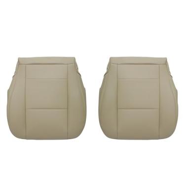 Imagem de Vigoraze Capas de assento de couro da parte inferior do lado do motorista e do passageiro bege compatível com Toyota Tundra Sequoia 2000 2001 2002 2003 2004 2005 2006 2007