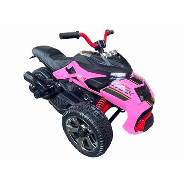 Imagem de Bang Toys - Quadriciclo Elétrico Infantil Tank 12V - com Luzes de LED, Sons, Entrada USB/MP3, Bluetooth - Suporta até 30kg - Cor Rosa
