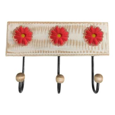 Imagem de Cabideiro Toalheiro 3 Ganchos Madeira e Ferro Artesanal. - Estilo Rúst