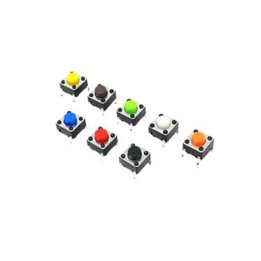 Imagem de RORFFK 20 peças 6 x 6 x 5 mm 4 pinos sete cores eletrônicos inteligentes interruptores táteis botão SMD tato interruptor (branco)