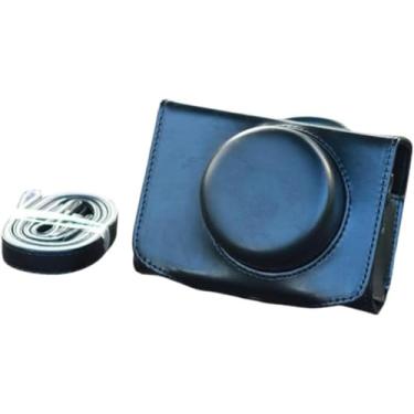 Imagem de ZHQMG Capa compatível com Fuji X10 X20 X30 X100 X100S X100T X100F, câmera digital, capa protetora de couro PU com alça de ombro ajustável, preta