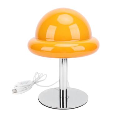 Imagem de Generic Candeeiro de Mesa de Cogumelo, Luz Ambiente de Cogumelo de Mesa Bonito Regulável para Quarto (Laranja)