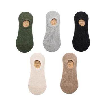 Imagem de Meias Invisíveis Masculinas Respiráveis Em Malha 5 Pares Algodão Verão