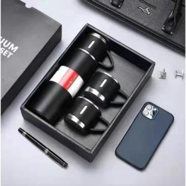 Imagem de Kit Garrafa Garrafinha Térmica De Café 500ML Inox Parede Dupla À Vácuo