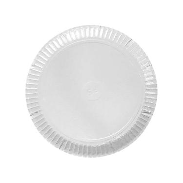 Imagem de Prato De Papelão Laminado Branco P5 - 28cm