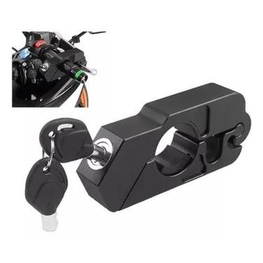 Imagem de Trava Antifurto Trava Manete Freio Acelerador Moto Reforçado Trava De Moto Preta