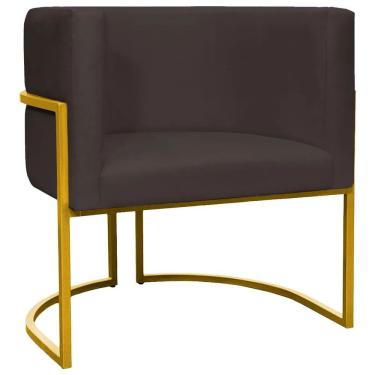 Imagem de Poltrona - Cadeira Luna Base Metalica Smf Decor Preto
