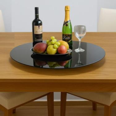 Imagem de Centro Mesa Prato Giratório Vidro Temperado 70cm Resistente - - Ornato