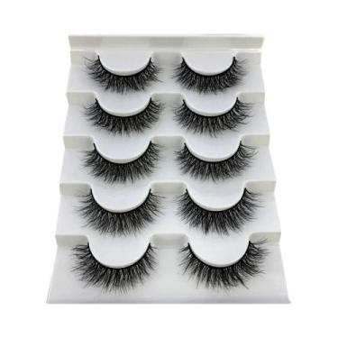 Imagem de Cílios Postiços 3D De Visom Volumosos E Espessos, 5 Pares, Com Efeito 