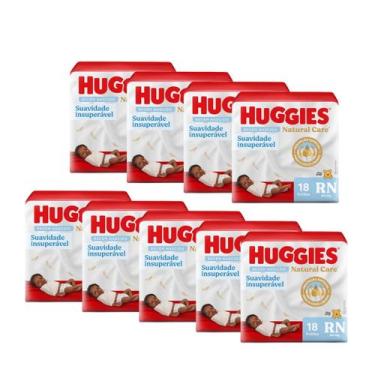 Imagem de Fralda huggies natural care RN 18un recém nascido com 9 pacotes - Kimb