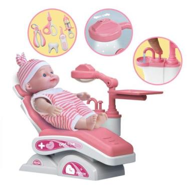 Imagem de Boneca Dentista C/Acessórios Brinquedos Doutora Infantil Rosa - DM Toy