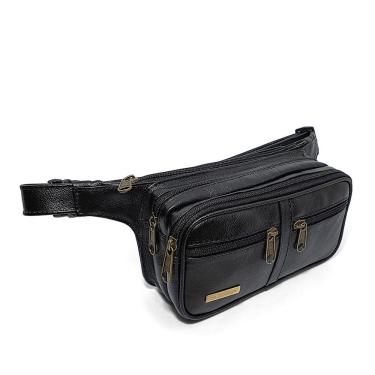 Imagem de Pochete Retangular Grande Feita de Couro Espaçosa - Le Voyage